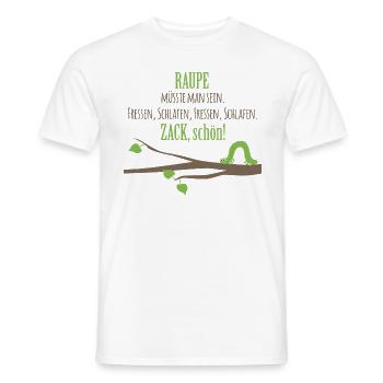 Fressen Schlafen Raupe - Männer T-Shirt - Weiß - Vorne - AI Model Male 178 dark (178cm)