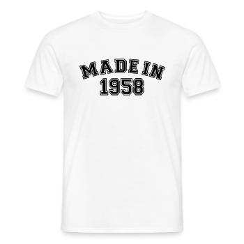 Made in 1958 - T-shirt homme - blanc - Devant - AI Model Male 178 dark (178cm)