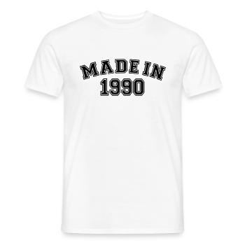 Made in 1990 - T-shirt homme - blanc - Devant - AI Model Male 178 dark (178cm)