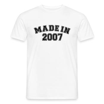 Made in 2007 - T-shirt homme - blanc - Devant - AI Model Male 178 dark (178cm)