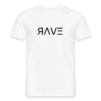 RAVE - Men's T-Shirt - white - Front - AI Model Male 178 dark (178cm)