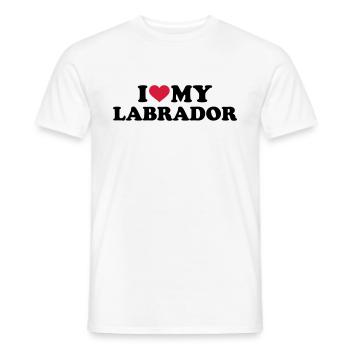 I love my Labrador - Men's T-Shirt - white - Front - AI Model Male 178 dark (178cm)