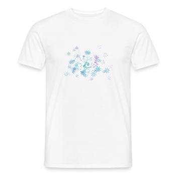 Blue and purple flowers - Men's T-Shirt - white - Front - AI Model Male 178 dark (178cm)