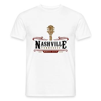 Nashville Tennessee Music City USA Geschenkidee - Männer T-Shirt - Weiß - Vorne - AI Model Male 178 dark (178cm)