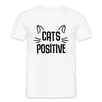 Cats Positive Cat Power Cat Cats Animal Love - Men's T-Shirt - white - Front - AI Model Male 178 dark (178cm)