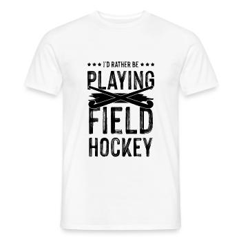 Jouer au hockey de terrain - T-shirt homme - blanc - Devant - AI Model Male 178 dark (178cm)