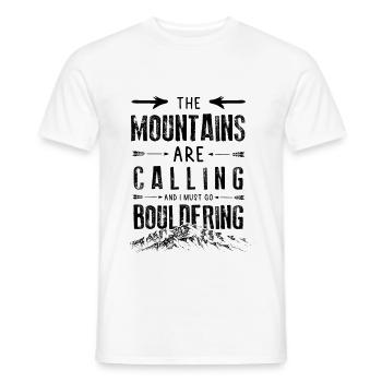 Mountains Calling Bouldering Escalade de glace - T-shirt homme - blanc - Devant - AI Model Male 178 dark (178cm)