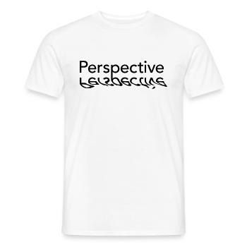 Perspective - Men's T-Shirt - white - Front - AI Model Male 178 dark (178cm)