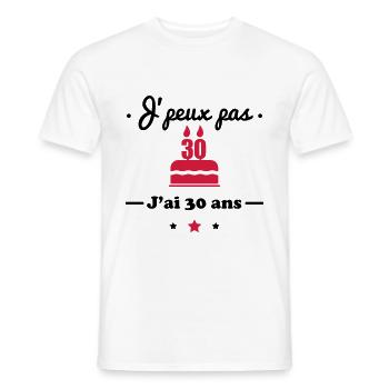 Ich kann nicht 30 Jahre alt sein: Geburtstagsgeschenk 30 - Männer T-Shirt - Weiß - Vorne - AI Model Male 178 dark (178cm)