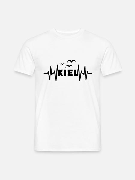 KIEL Herzschlag Hansestadt - Männer T-Shirt - Weiß