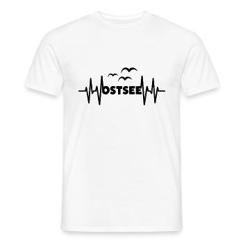 OSTSEE Herzschlag Meer Küsten Liebe - Männer T-Shirt - Weiß - Vorne - AI Model Male 178 dark (178cm)