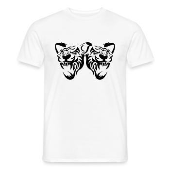 tiger head panther cat - Men's T-Shirt - white - Front - AI Model Male 178 dark (178cm)