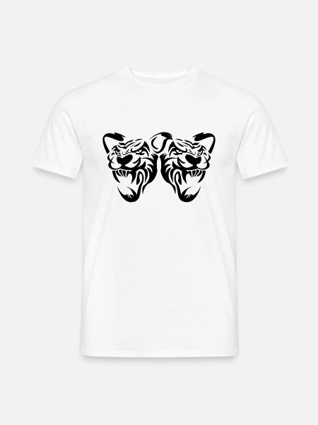 tiger kopf panther raubkatze - Männer T-Shirt - Weiß