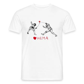 HEMA fencing, sword fighting, sword fighting - Men's T-Shirt - white - Front - AI Model Male 178 dark (178cm)