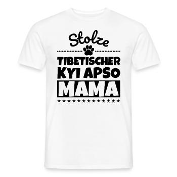 Stolze Tibetischer Kyi Apso Mama - Männer T-Shirt - Weiß - Vorne - AI Model Male 178 dark (178cm)