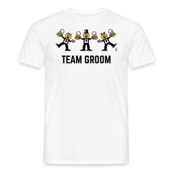 Team-Bräutigam (Junggesellenabschied, Karikatur, Tanz, 3C, B) - Männer T-Shirt - Weiß - Vorne - AI Model Male 178 dark (178cm)