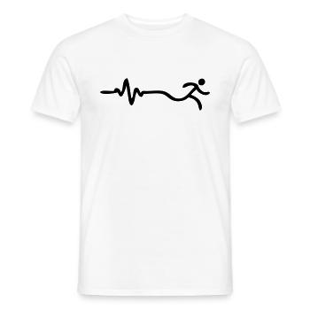 Chemise ou battement de coeur pour courir - T-shirt homme - blanc - Devant - AI Model Male 178 dark (178cm)