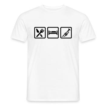 Eat Sleep Trompette - T-shirt homme - blanc - Devant - AI Model Male 178 dark (178cm)