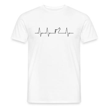 Heartbeat for cats (black) - Men's T-Shirt - white - Front - AI Model Male 178 dark (178cm)