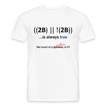 ((2B) | |! (2B)) ... est toujours vrai - T-shirt homme - blanc - Devant - AI Model Male 178 dark (178cm)