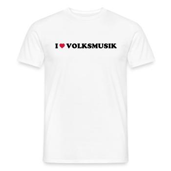 I LOVE VOLKSMUSIK - Männer T-Shirt - Weiß - Vorne - AI Model Male 178 dark (178cm)