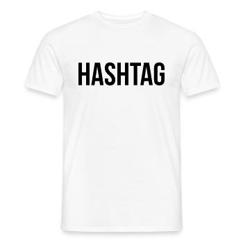 hashtag - T-shirt homme - blanc - Devant - AI Model Male 178 dark (178cm)