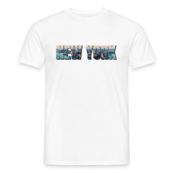 NEW YORK - Männer T-Shirt - Weiß - Vorne - AI Model Male 178 dark (178cm)