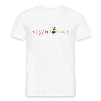 Vegan forever radish - T-shirt homme - blanc - Devant - AI Model Male 178 dark (178cm)