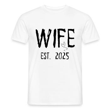 Wife Est 2025 Juste Marié Couple Correspondance - T-shirt homme - blanc - Devant - AI Model Male 178 dark (178cm)