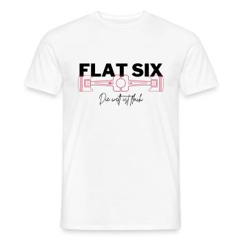FLAT SIX - Die Welt ist flach - Männer T-Shirt - Weiß - Vorne - AI Model Male 178 dark (178cm)