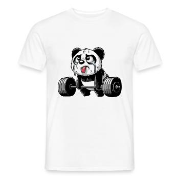 Panda Strength Training: Humorous - Men's T-Shirt - white - Front - AI Model Male 178 dark (178cm)