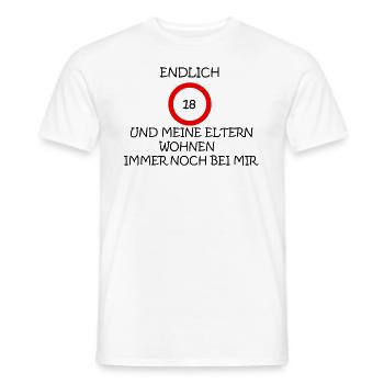 ENDLICH 18 - Männer T-Shirt - Weiß - Vorne - AI Model Male 178 dark (178cm)