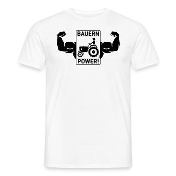Bauern Power! (Landwirt Bauer Trecker Traktor / B) - Männer T-Shirt - Weiß - Vorne - AI Model Male 178 dark (178cm)