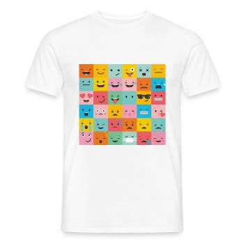 Funny Face - Männer T-Shirt - Weiß - Vorne - AI Model Male 178 dark (178cm)