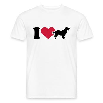 I love Cocker Spaniel - T-shirt homme - blanc - Devant - AI Model Male 178 dark (178cm)