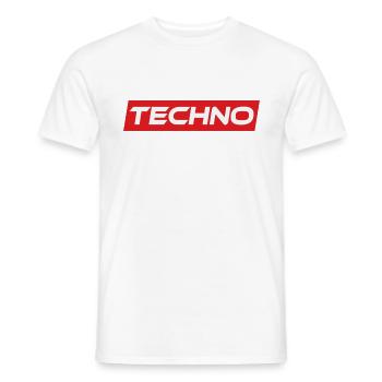 Techno Rave Festival Electro Musik Raver - Männer T-Shirt - Weiß - Vorne - AI Model Male 178 dark (178cm)