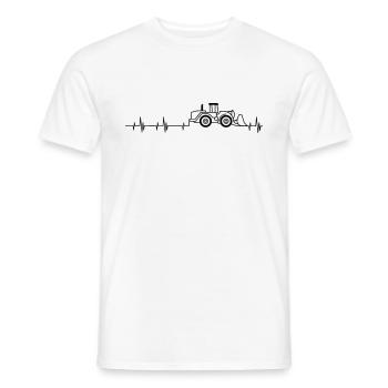 Radlader mit Herzschlag kombiniert. - Männer T-Shirt - Weiß - Vorne - AI Model Male 178 dark (178cm)
