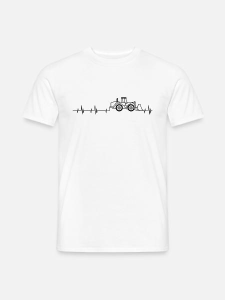 Wheel loader combined with heartbeat. - Men's T-Shirt - white