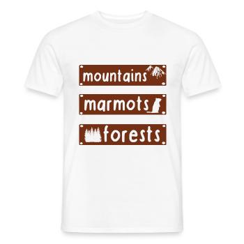 Alpes montagnes Marmotte forêt nature photo dormir - T-shirt homme - blanc - Devant - AI Model Male 178 dark (178cm)