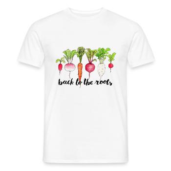 back to the roots back to the roots vegetables - Men's T-Shirt - white - Front - AI Model Male 178 dark (178cm)