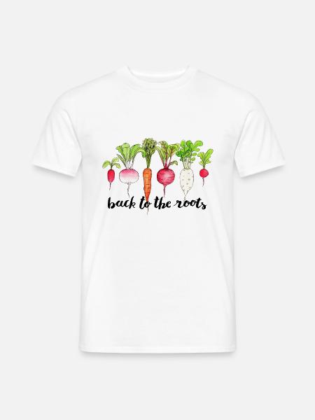 back to the roots zurück zu den Wurzeln Gemüse - Männer T-Shirt - Weiß