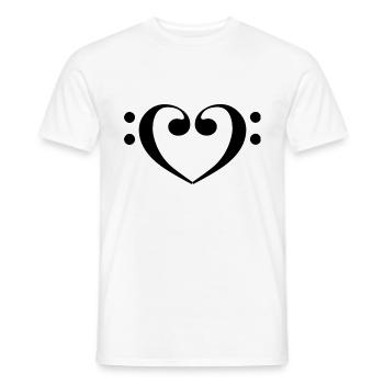 Coeur de la clé de fa - T-shirt homme - blanc - Devant - AI Model Male 178 dark (178cm)