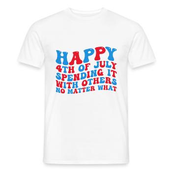 Glücklicher 4. Juli, der es mit anderen verbringt, - Männer T-Shirt - Weiß - Vorne - AI Model Male 178 dark (178cm)