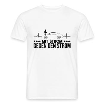 E-Auto Geschenk - Männer T-Shirt - Weiß - Vorne - AI Model Male 178 dark (178cm)