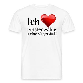 Ich liebe meine Sängerstadt - "I love finsterwalde - Männer T-Shirt - Weiß - Vorne - AI Model Male 178 dark (178cm)
