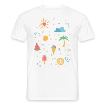 Sommer - Männer T-Shirt - Weiß - Vorne - AI Model Male 178 dark (178cm)