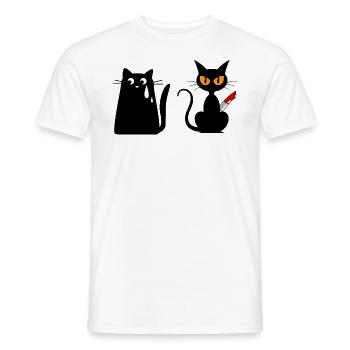 The Mean Cat - Men's T-Shirt - white - Front - AI Model Male 178 dark (178cm)