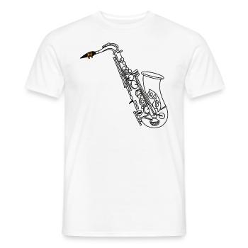 Saxophon Zeichnung - Männer T-Shirt - Weiß - Vorne - AI Model Male 178 dark (178cm)