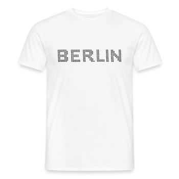 BERLIN Dot font - Men's T-Shirt - white - Front - AI Model Male 178 dark (178cm)