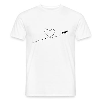 heartline airplane - Men's T-Shirt - white - Front - AI Model Male 178 dark (178cm)